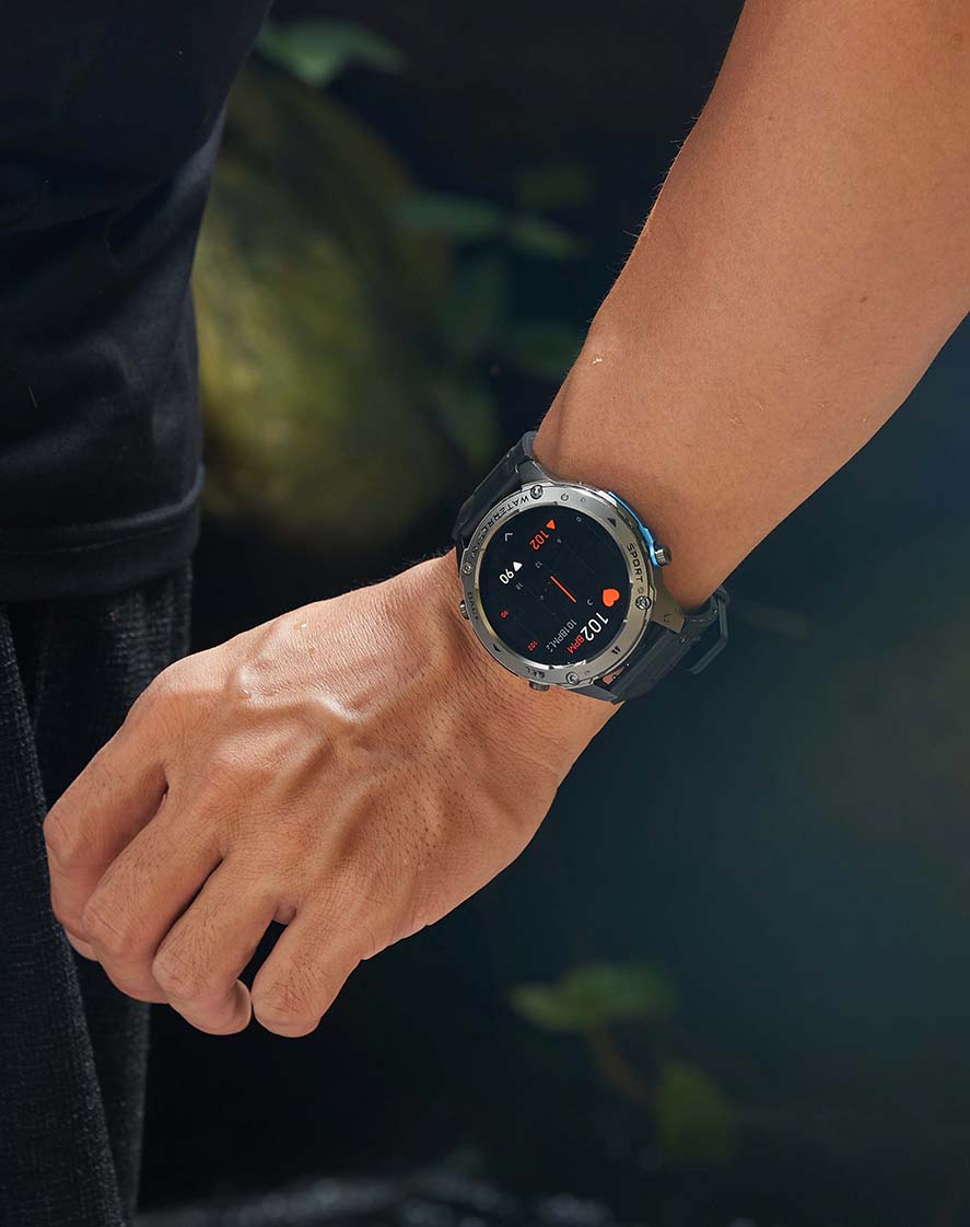 GPS Waterproof Smartwatch 5ATM Swim-Proof Outdoor Sport | ZenoApex