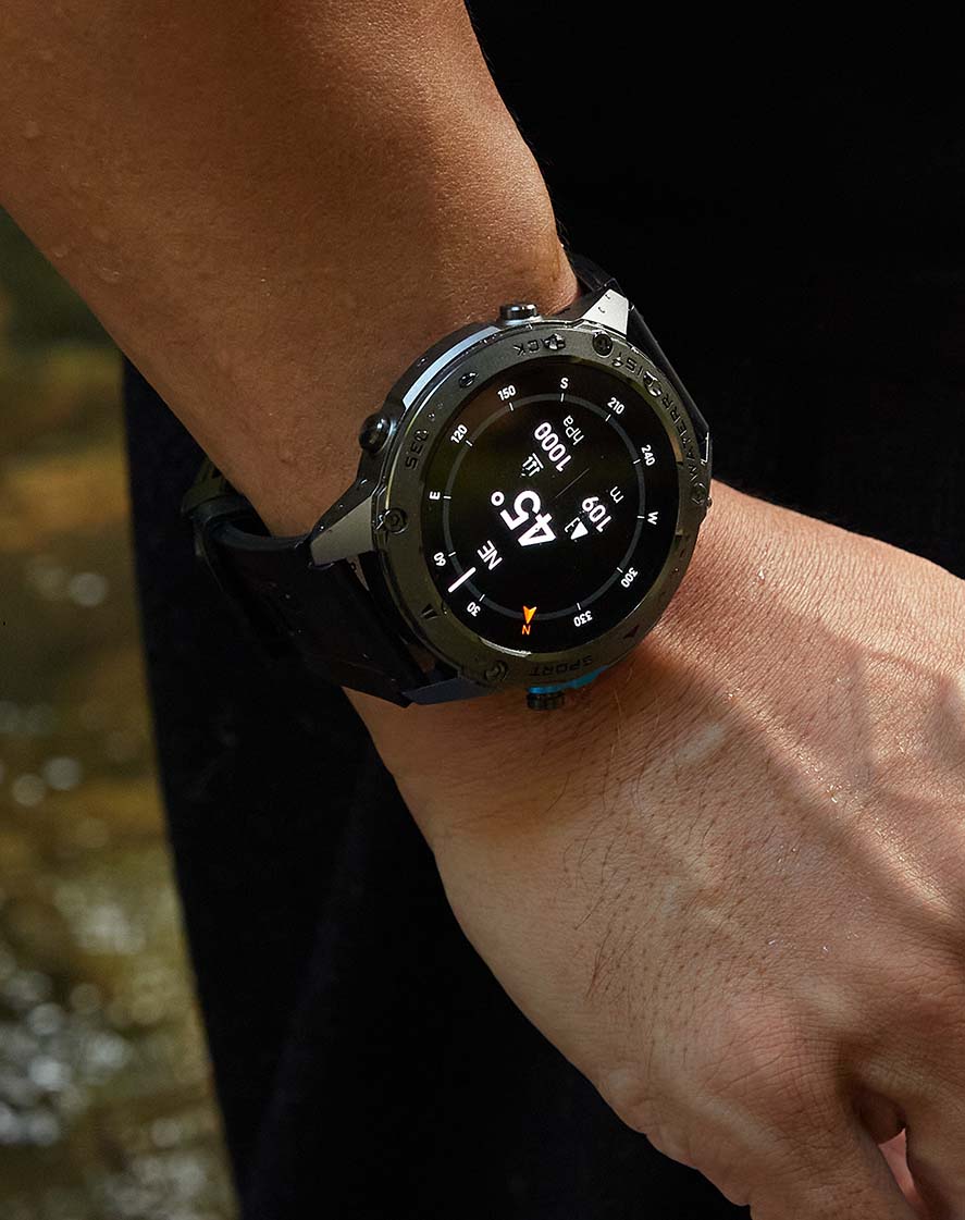 GPS Waterproof Smartwatch 5ATM Swim-Proof Outdoor Sport | ZenoApex